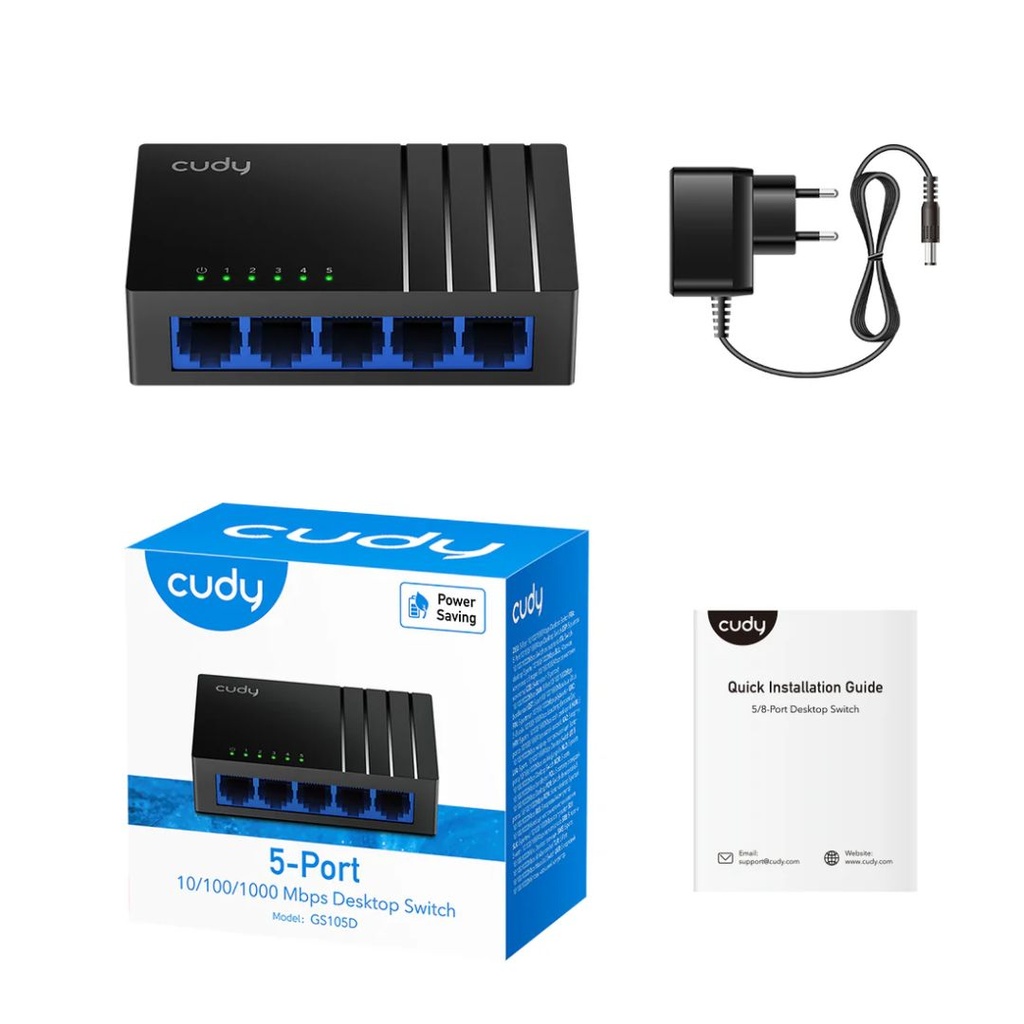 Cudy 5-Port Gigabit Desktop Switch, Model: GS105D