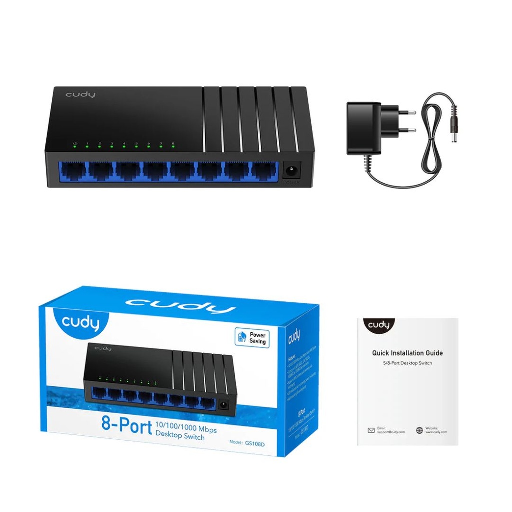 Cudy 8-Port Gigabit Desktop Switch, Model: GS108D