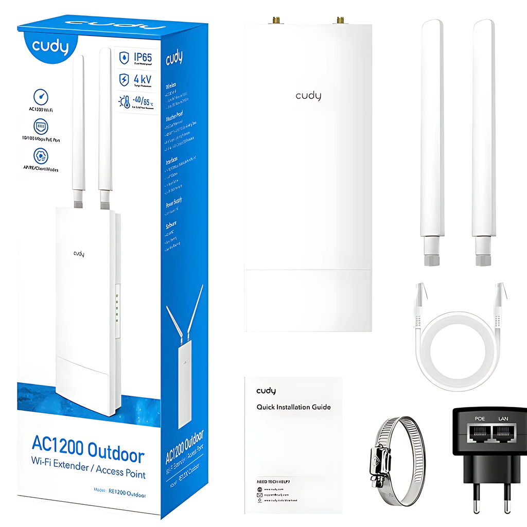 Cudy AC1200 Outdoor Wi-Fi Repeater Model: RE1200 Outdoor