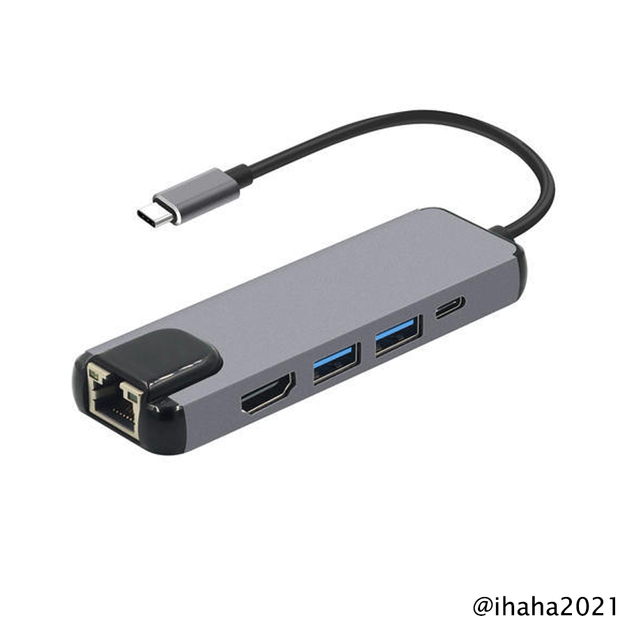 [CA126] TYPE-C to HDTV 5 in 1 LAN+Type-C+USB3.0*2+HDTV