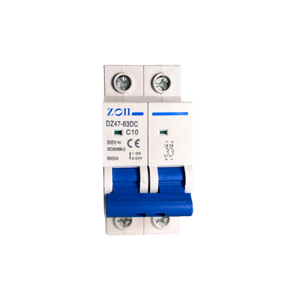 ZOII MCB Breaker 2 Pole DC (10A)