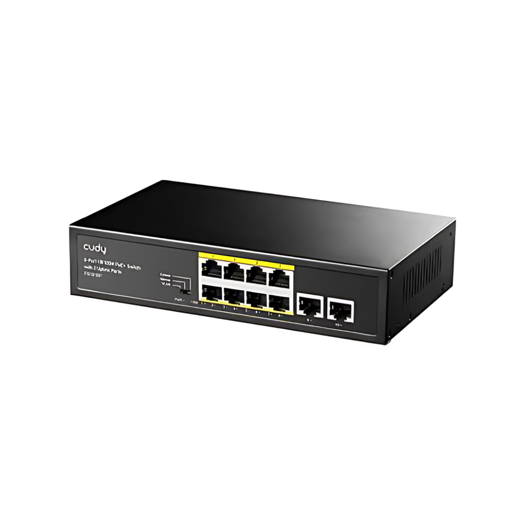 Cudy 8-Port 10/100M PoE+ Switch with 2 Uplink Ports, Model: FS1010PG