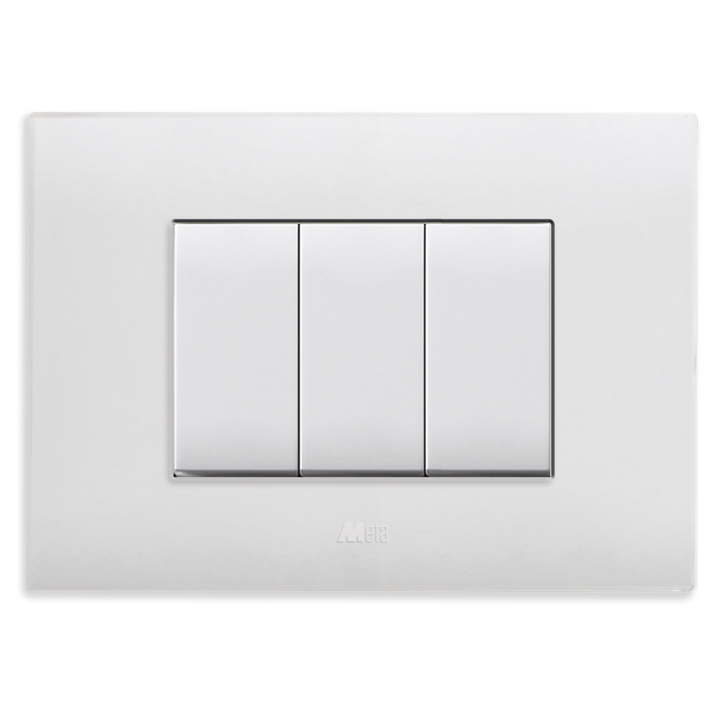 Moulded front plate White - 3 Module - 43BP03BB