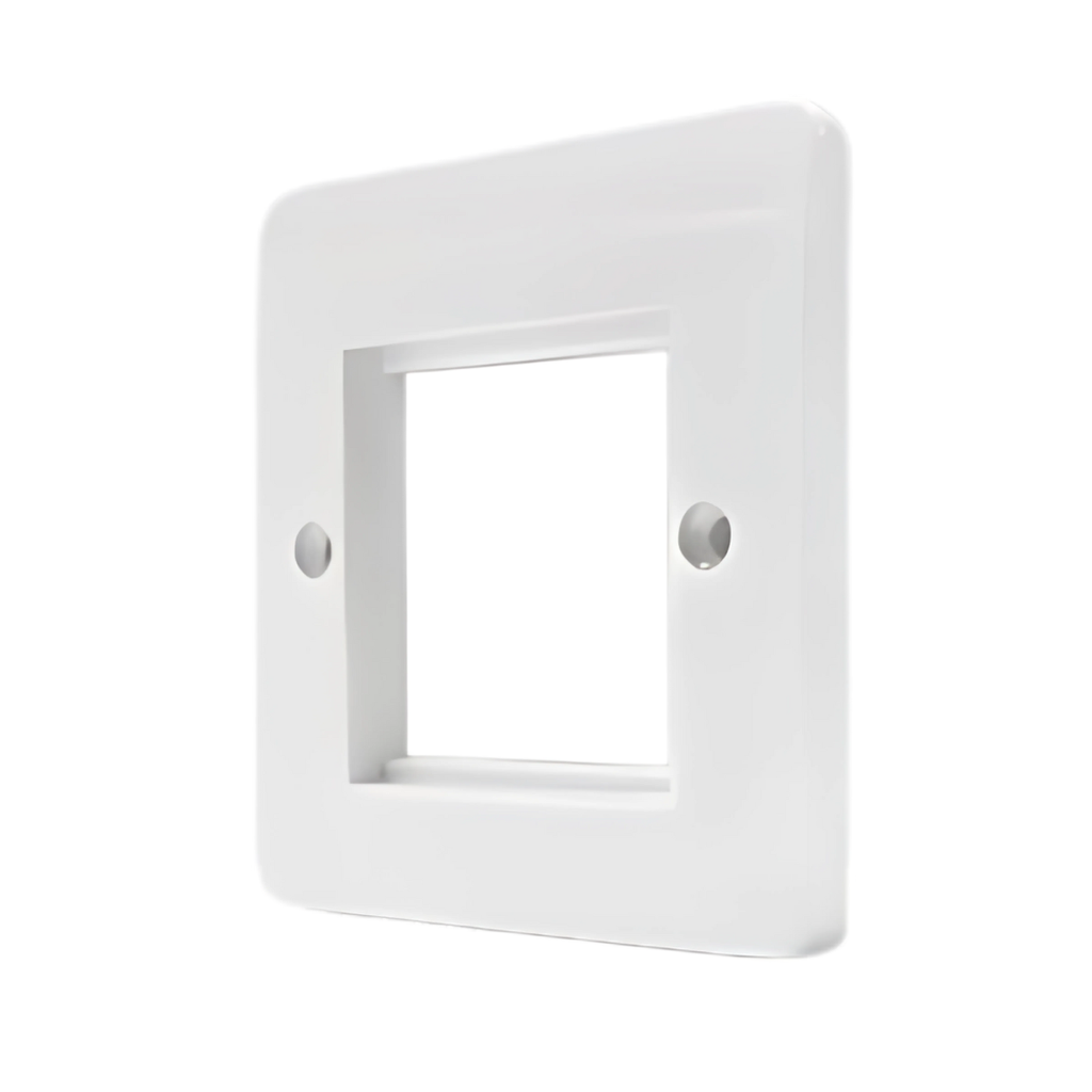 Single Moulded plate 88x88 White - 2 Module - 43BP32BB