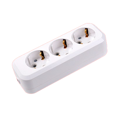 YAWEITAI "3 gang socket with earthing,16A 250V~ ABS cover + Retardant ABS base, copper contactor, White" YW-5813