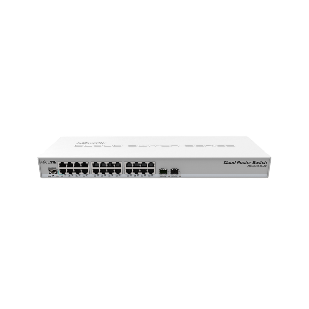MikroTik 24 Gigabit port switch with 2 x SFP+ CRS326-24G-2S+RM