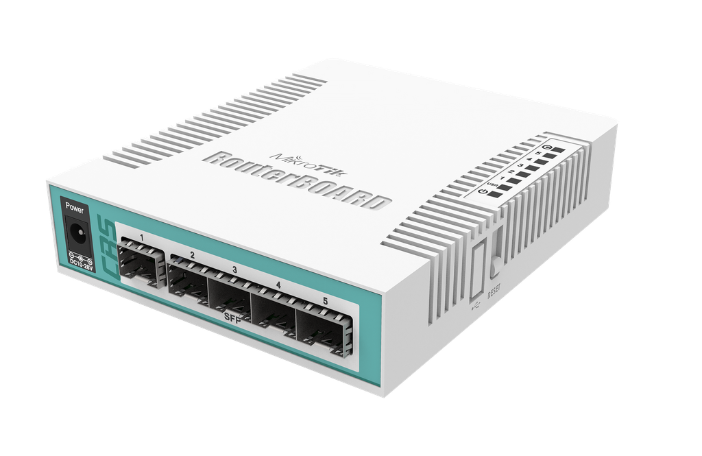 [CRS106-1C-5S] MikroTik Smart Switch, 5x SFP cages, 1x Combo port CRS106-1C-5S