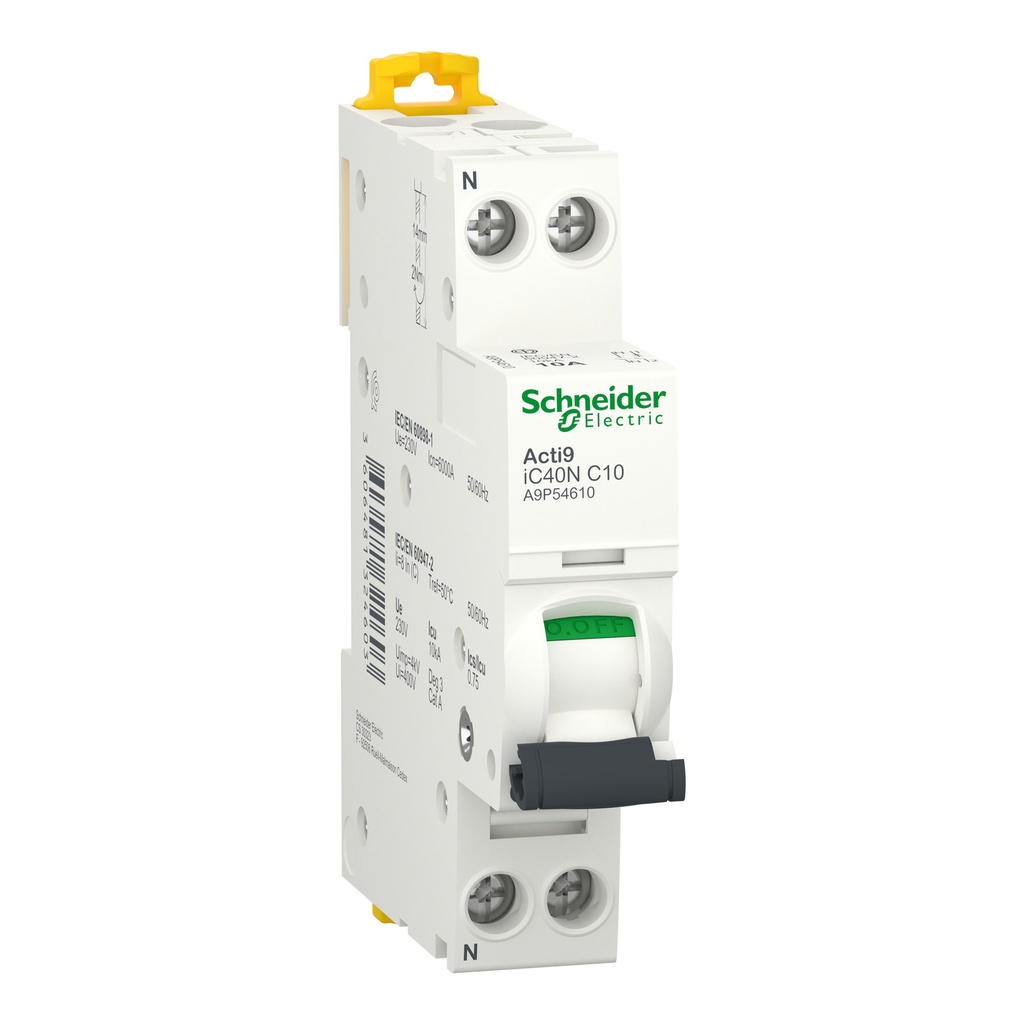 Schneider Miniature Circuit-Breaker MGA9P52610 Acti9 iC40 1P+N 10A