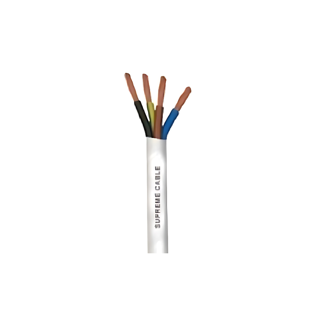Afandi Round Cable 4*2.5 شريط مبروم أبيض