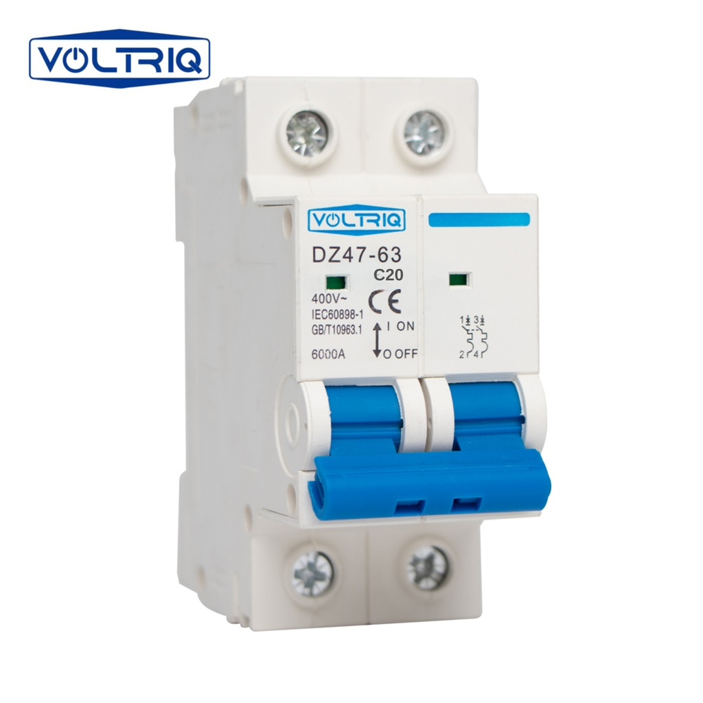 VOlTRIQ MCB Breaker 2 Pole AC 20A 400V