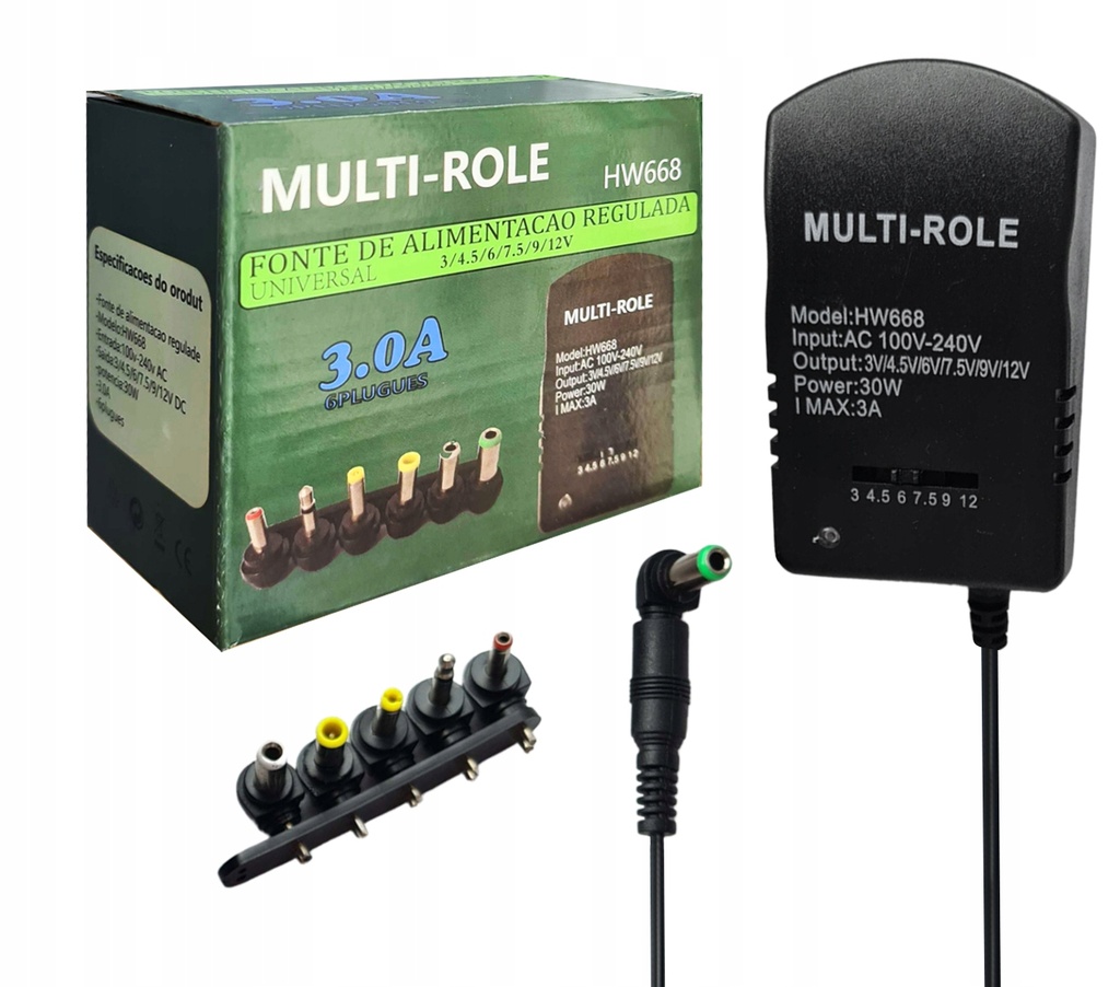 [PA6] Adapter 3-12V 30W Multifunctional or Adjustable 6 Interfaces