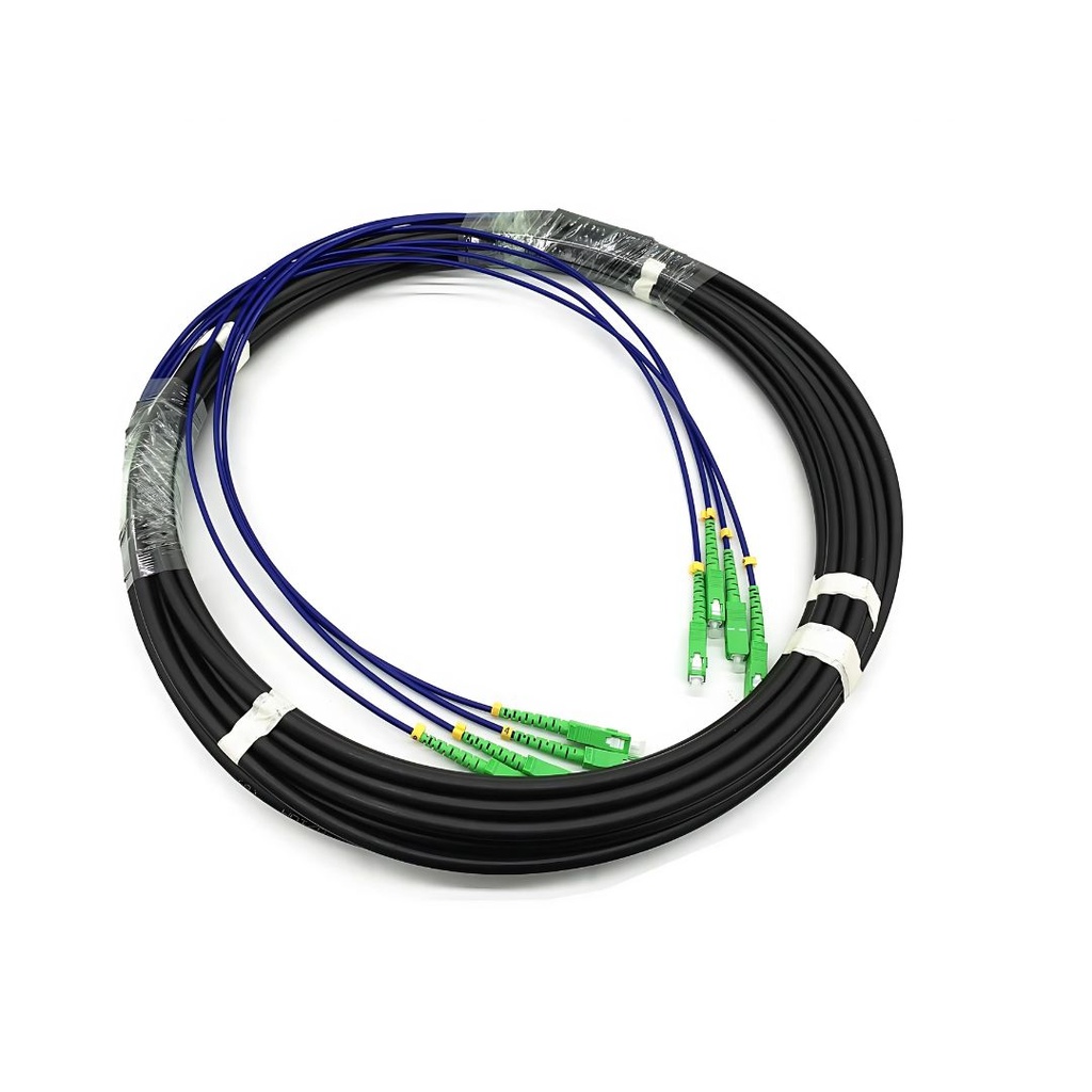 UNF 4 core GYXTW Fiber Patch cord, Single-mode, SC/APC connector 7.5mm 50M