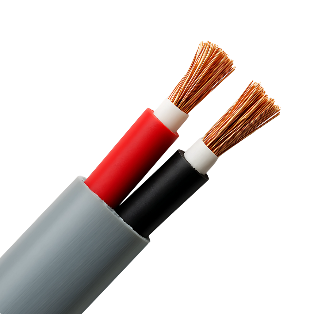 Rawad Solar Shield™ Twin-Core Copper Cable Gray – 2×6mm² (90M) شريط مبروم للطاقة الشمسية رمادي